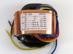 Трансформатор R-CORE 220/2х20Vx0,6A/1х12х0,25А